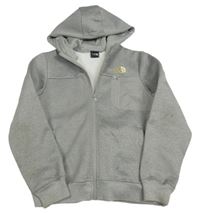 Šedá melírovaná propínací mikina s kapucí The North Face