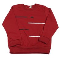 Červená lehká mikina s pruhy