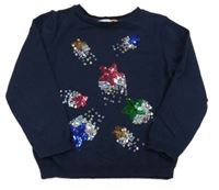 Tmavomodrý vlněný svetr s hvězdami z flitrů John Lewis