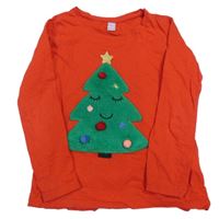 Červené triko se stromkem s bambulemi Dopodopo