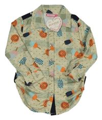 Nové - Světlezelená kostkovaná tunika s puntíky a nanuky