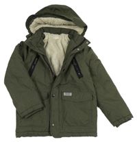 Khaki šusťáková zimní bunda s kapucí H&M