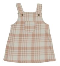 Růžovo-bílé kostkované fleecové šaty s kapsou George