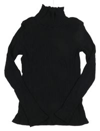 Černý žebrovaný rolák C&A