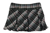 Tmavošedo-černo-bílá kostkovaná skládaná sukně Yd.