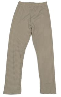 Béžové žebrované legíny