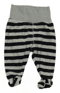 Šedo-černé pruhované sametové polodupky H&M