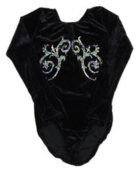 Černé sametové cvičební body s třpytkami