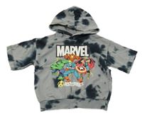 Šedo-černá batikovaná mikina s Avengers a kapucí H&M