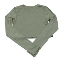 Khaki crop triko H&M