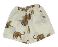 Smetanové lehké kraťasy s levharty Shein