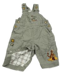 Khaki plátěné podšité laclové kalhoty s Púem a Tygrem Disney