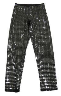 Černé třpytivé slavnostní legíny s flitry Matalan