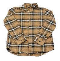 Hnědo-černo-bílá kostkovaná košile Next