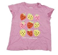 Růžové tričko s jahodami Topolino