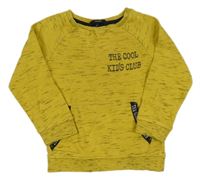 Hořčicová melírovaná mikina s nápisem George