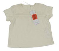 Nové - Smetanové tričko s výšivkami květin George