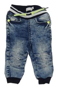 Modré teplákové cuff rifle s úpletovým pasem Dirkje