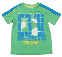 Zeleno-modré sportovní tričko s číslem a míčem Topolino