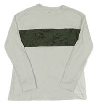 Bílo-khaki triko se vzorem H&M