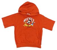 Červené teplákové tričko s Mickeym a kapucí H&M