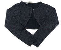 Černo-třpytivé crop svetrové propínací bolerko H&M