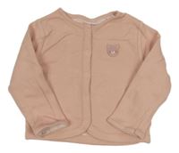 Světlerůžová lehká propínací mikina s výšivkou Mothercare