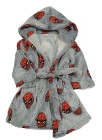 Šedý chlupatý župan se Spidermanem a kapucí M&S