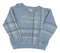 Modrý kostkovaný svetr s nápisem River Island