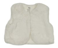 Bílá kožešinová podšitá vesta F&F