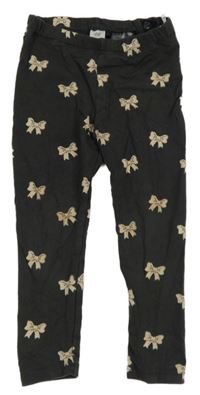 Tmavošedé legíny s mašličkami H&M