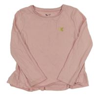 Světlerůžové triko s volánkem Tu