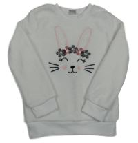 Bílá plyšová mikina s králíkem Kiki&Koko