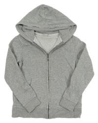 Šedá melírovaná propínací mikina s kapucí H&M