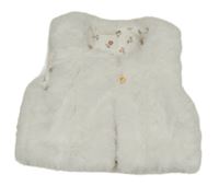 Bílá kožešinová podšitá vesta H&M