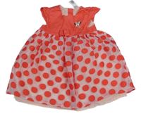 Růžové šaty s puntíky a Minnie 