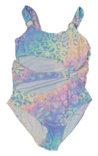 Nové - barevné vzorované jednodílné plavky shein