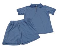 2 set - tmavomodré polo tričko + lehké kraťasy 