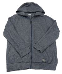 Tmavomodrá melírovaná propínací mikina s kapucí F&F