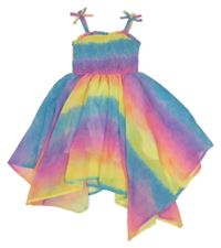 Barevné šifonové šaty s žabičkováním Nutmeg