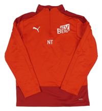 Červená sportovní funkční mikina s logem Puma