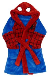 Modro-červený chlupatý župan s kapucí - Spiderman Mothercare