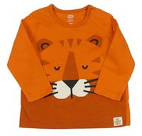 Oranžovo-cihlové triko s tygrem F&F