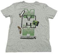 Šedé melírované tričko s Minecraft GAP