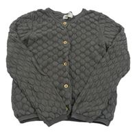Šedý vzorovaný propínací crop svetr H&M