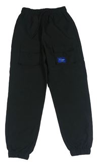 Černé šusťákové cargo cuff kalhoty 