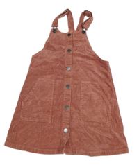 Růžové manšestrové laclové šaty Next