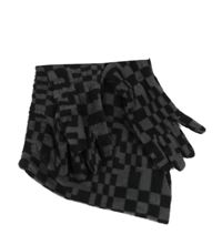 Nové - 2set - Šedo-černý vzorovaný fleecový nákrčník + prstové rukavice 