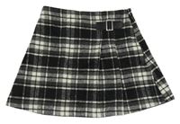 Černo-šedo-bílá kostkovaná sukně Next