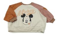 Smetanovo-oranžovo-starorůžová mikina s Mickeym Next